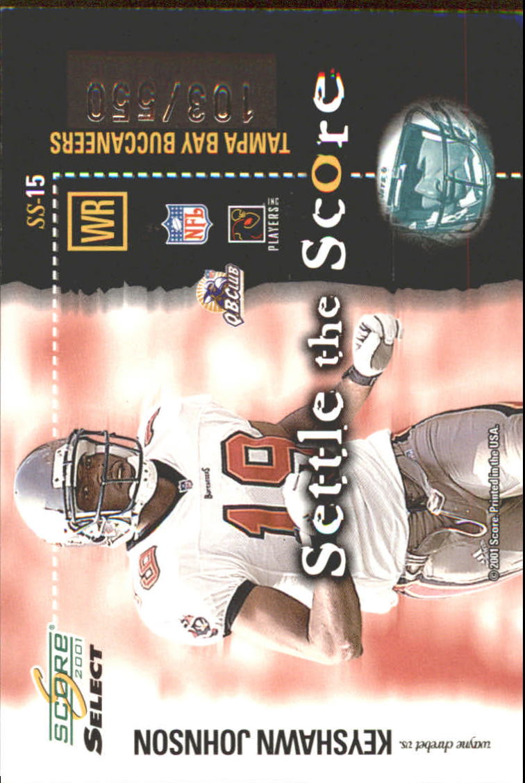 2001 Select Settle the Score #SS15 Wayne Chrebet/Kevin Johnson back image