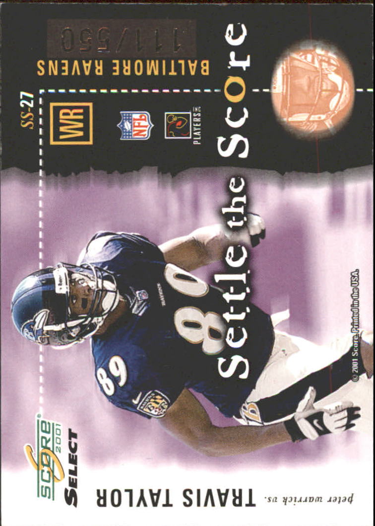 2001 Select Settle the Score #SS27 Peter Warrick/Travis Taylor back image