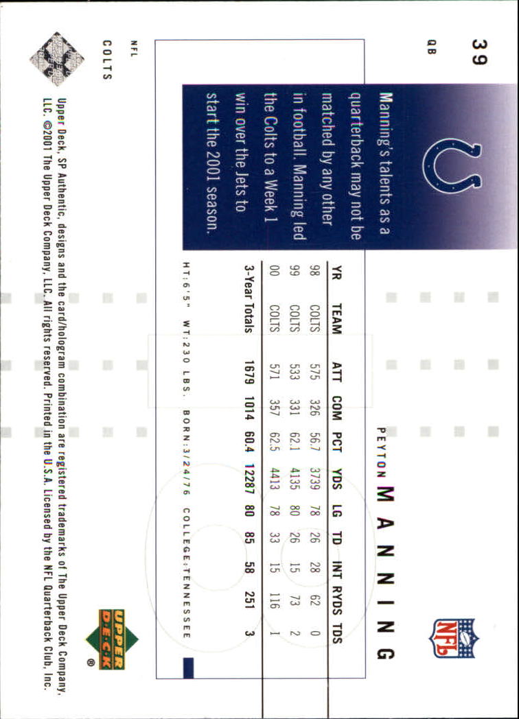 Sports Card Back