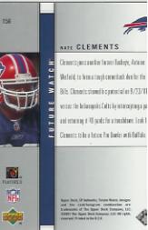 2001 SP Authentic #156 Nate Clements RC back image