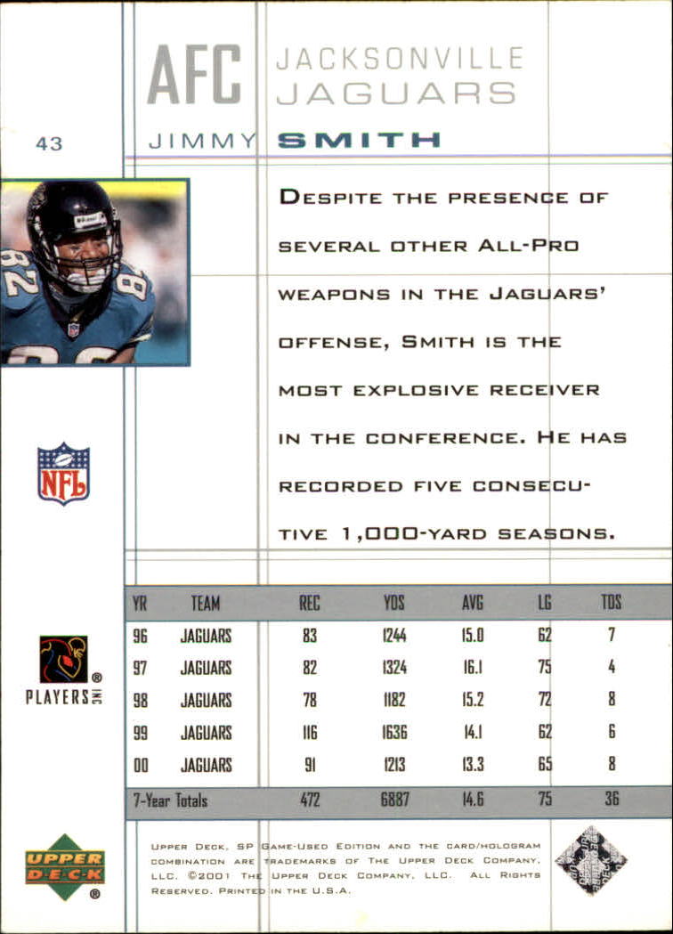 2001 SP Game Used Edition #43 Jimmy Smith back image