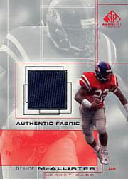 2001 SP Game Used Edition Authentic Fabric #DM Deuce McAllister