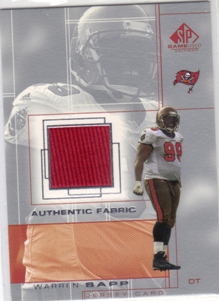 2001 SP Game Used Edition Authentic Fabric #WS Warren Sapp