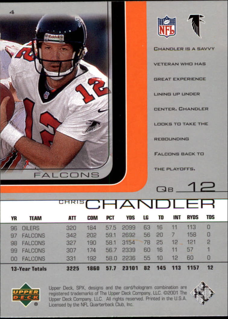2001 SPx #4 Chris Chandler back image