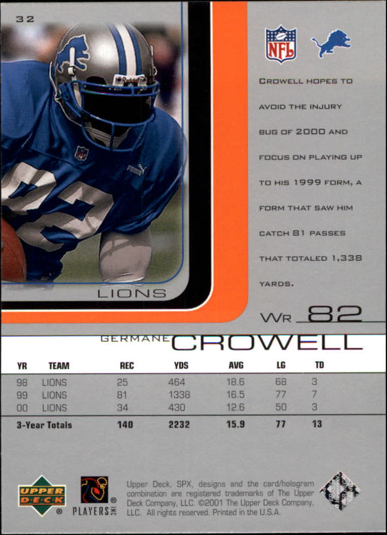 A9691- 2001 SPx Football Card #s 1-133 +Rookies -You Pick- 15+ FREE US SHIP - Picture 61 of 163