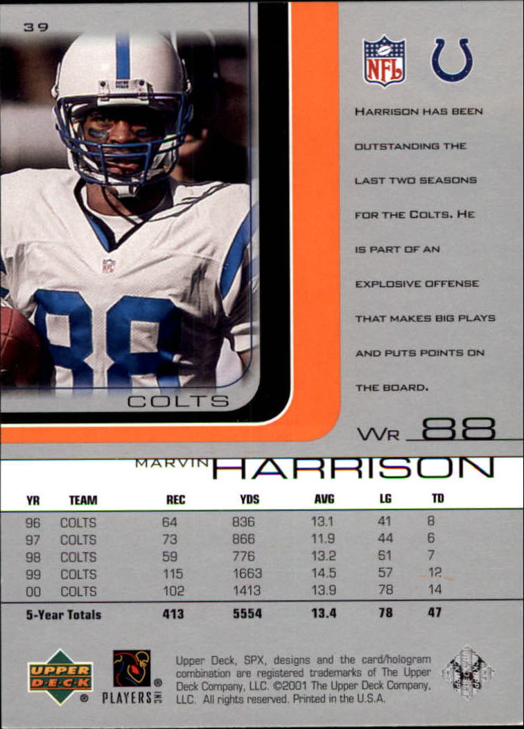 A9691- 2001 SPx Football Card #s 1-133 +Rookies -You Pick- 15+ FREE US SHIP - Picture 69 of 163