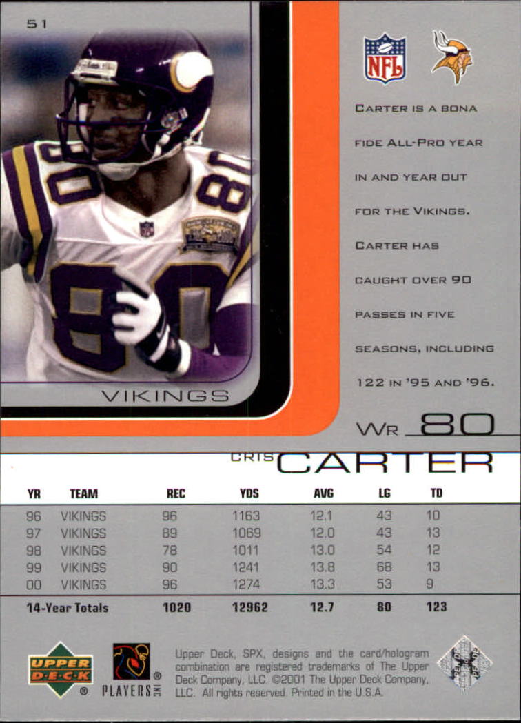 A9691- 2001 SPx Football Card #s 1-133 +Rookies -You Pick- 15+ FREE US SHIP - Picture 89 of 163