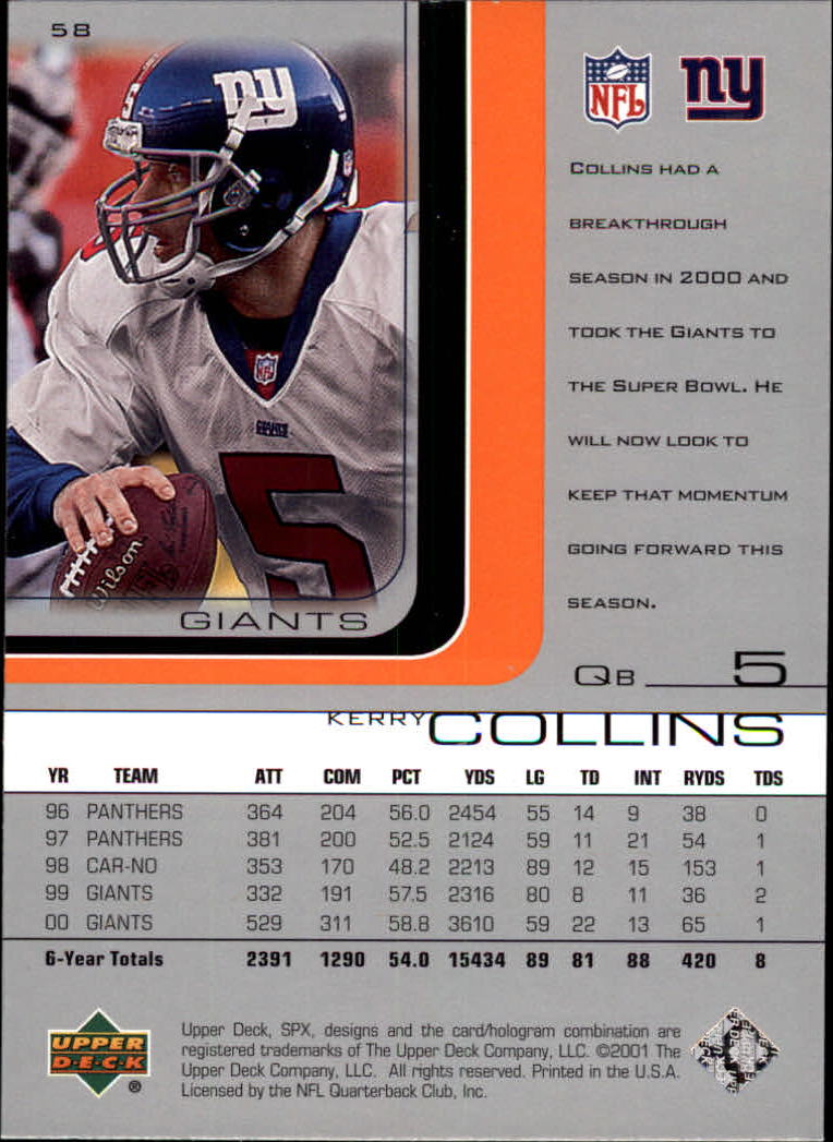 A9691- 2001 SPx Football Card #s 1-133 +Rookies -You Pick- 15+ FREE US SHIP - Picture 103 of 163