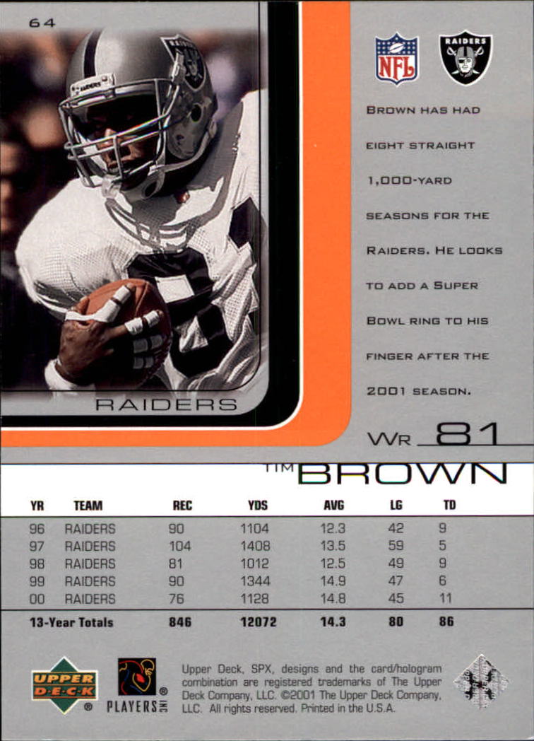 A9691- 2001 SPx Football Card #s 1-133 +Rookies -You Pick- 15+ FREE US SHIP - Picture 115 of 163