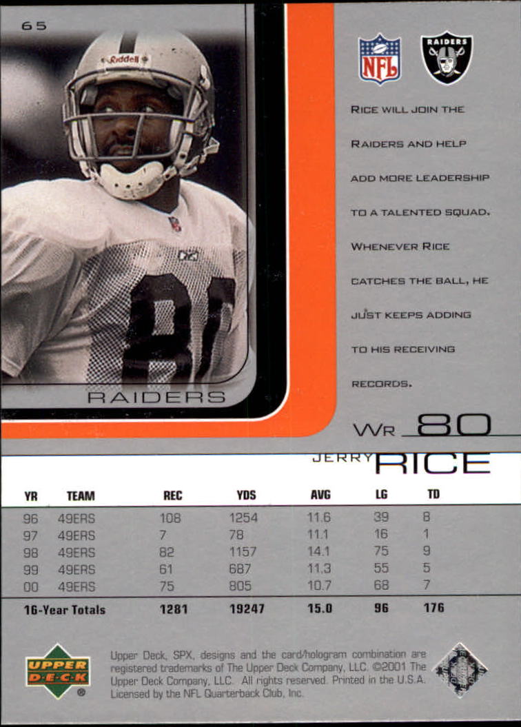 A9691- 2001 SPx Football Card #s 1-133 +Rookies -You Pick- 15+ FREE US SHIP - Picture 117 of 163