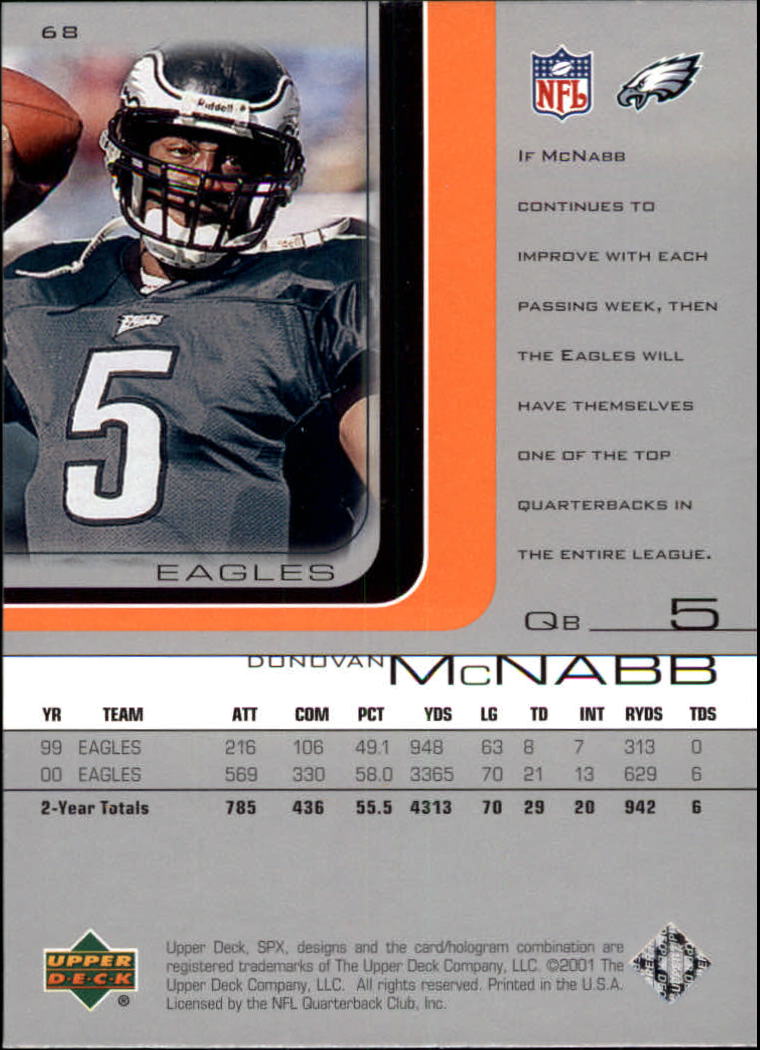 A9691- 2001 SPx Football Card #s 1-133 +Rookies -You Pick- 15+ FREE US SHIP - Picture 123 of 163