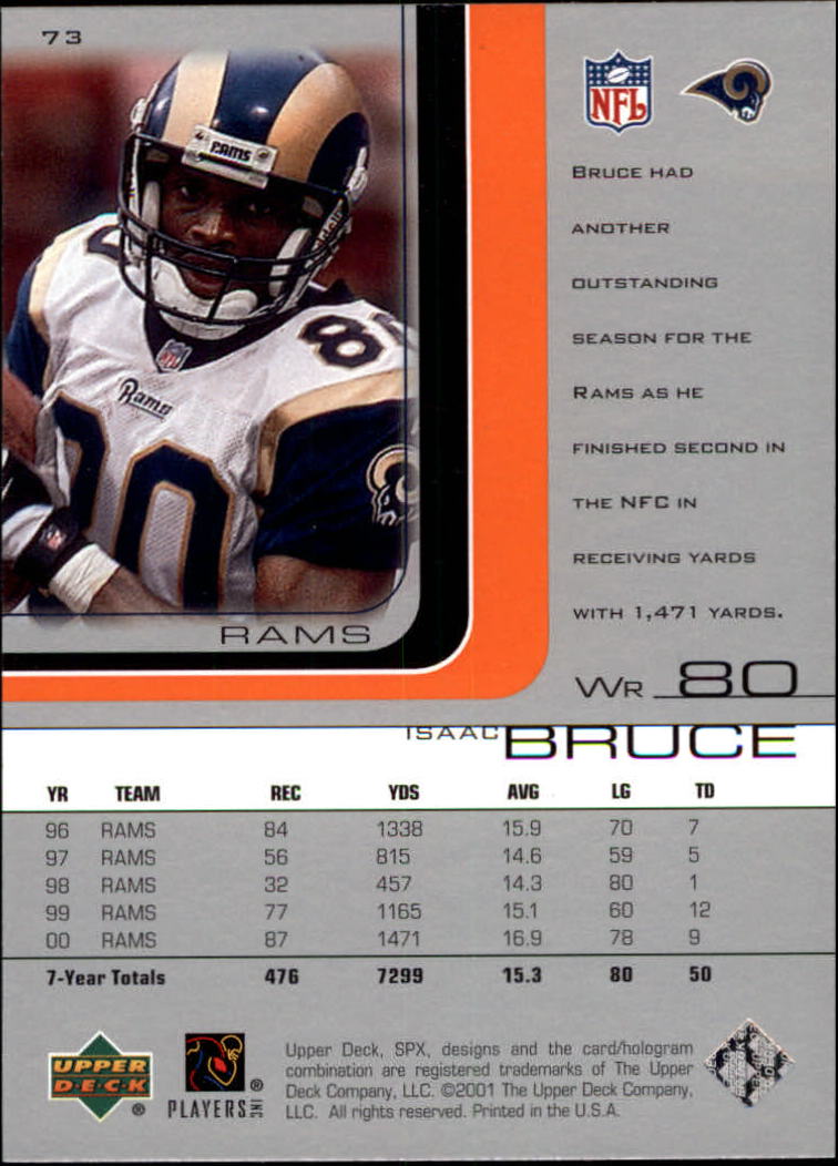 A9691- 2001 SPx Football Card #s 1-133 +Rookies -You Pick- 15+ FREE US SHIP - Picture 131 of 163