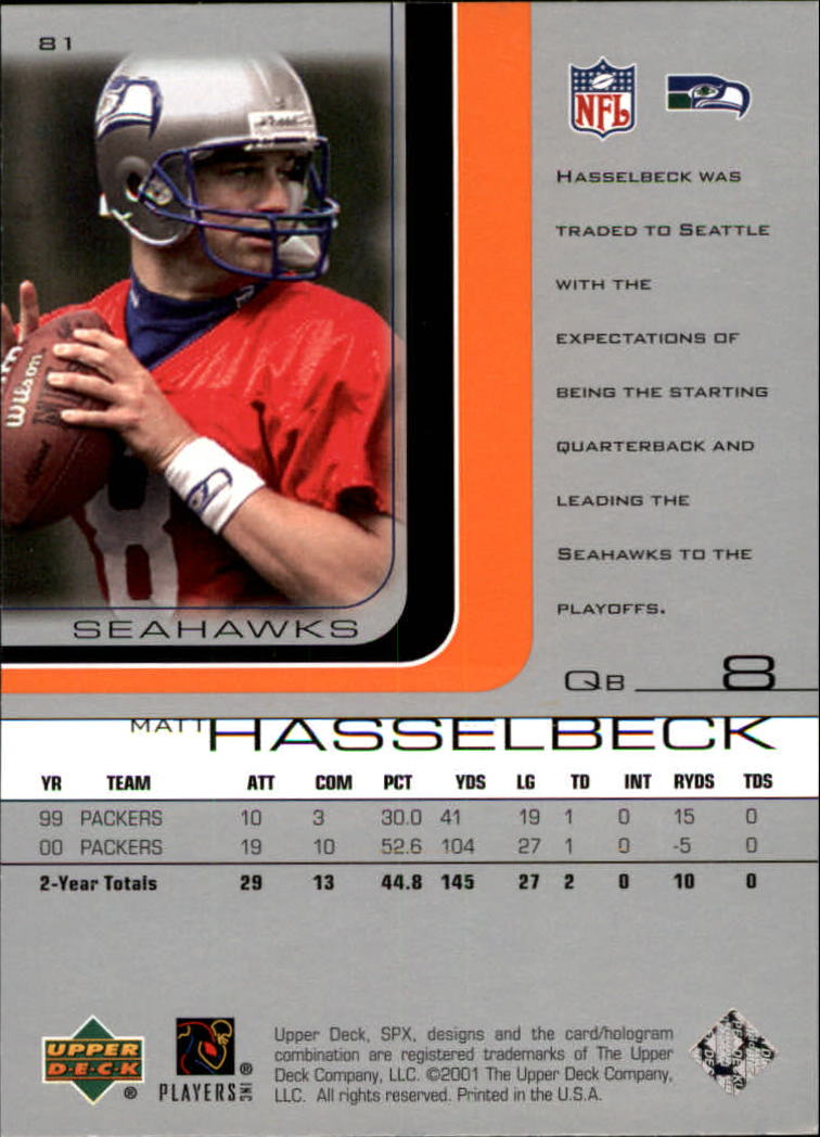 A9691- 2001 SPx Football Card #s 1-133 +Rookies -You Pick- 15+ FREE US SHIP - Picture 143 of 163