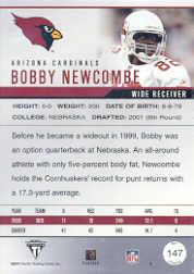 2001 Titanium #147 Bobby Newcombe JSY RC back image