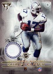2001 Titanium Double Sided Jerseys #5 Michael Vick/Quincy Carter back image