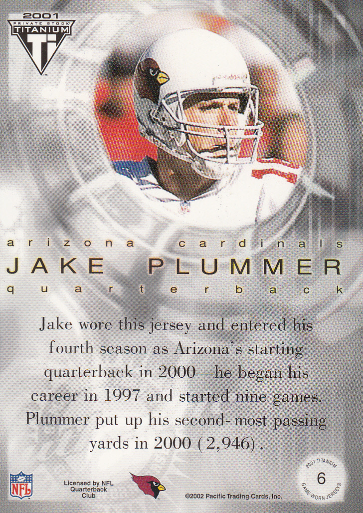 2001 Titanium Post Season Jerseys #6 Jake Plummer back image