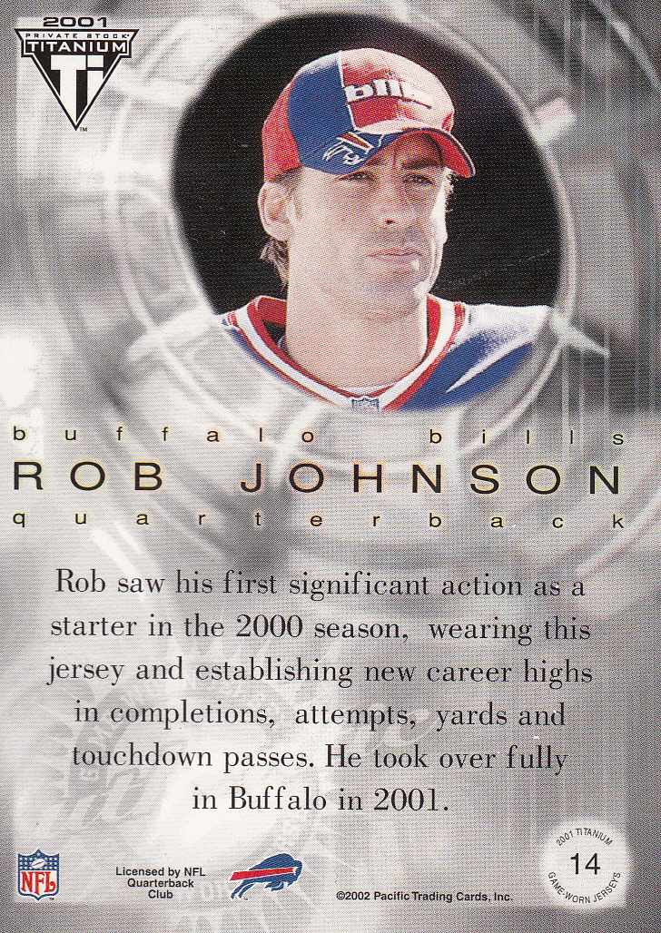 2001 Titanium Post Season Jerseys #14 Rob Johnson back image