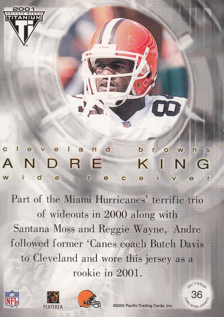 2001 Titanium Post Season Jerseys #36 Andre King back image