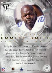 2001 Titanium Post Season Jerseys #39 Emmitt Smith back image