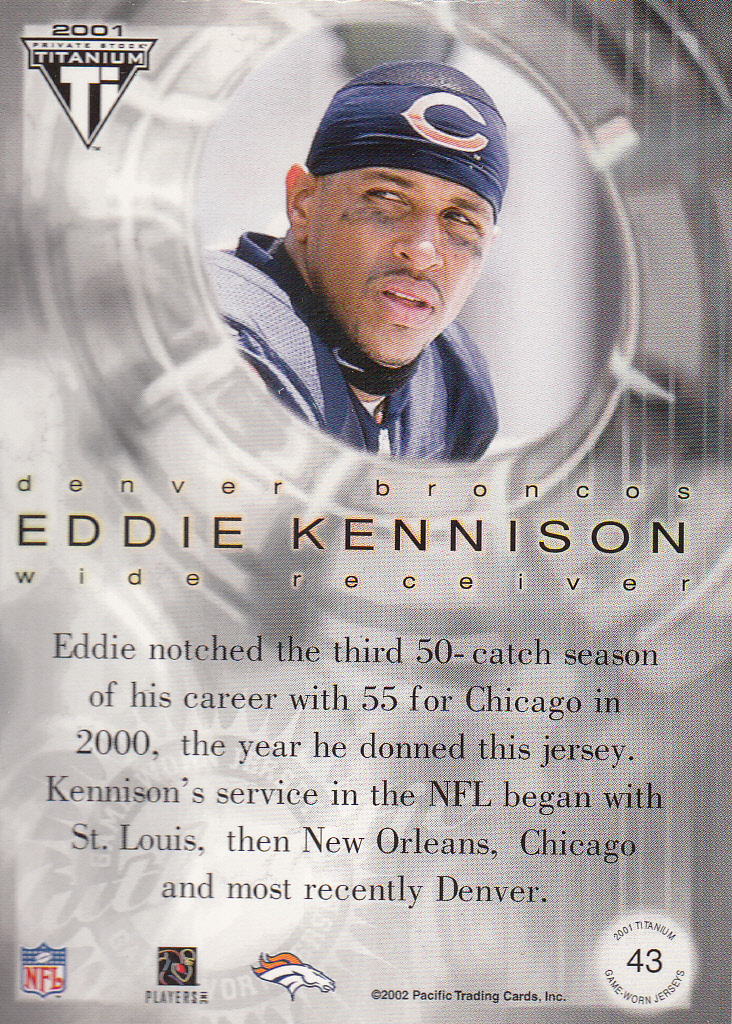 2001 Titanium Post Season Jerseys #43 Eddie Kennison back image