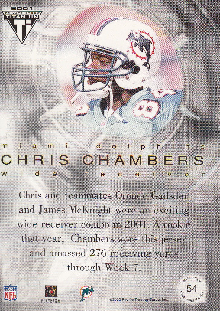 2001 Titanium Post Season Jerseys #54 Chris Chambers back image