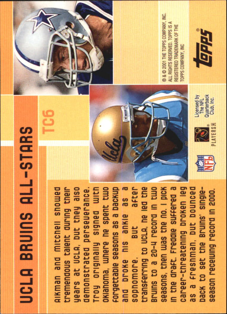 2001 Topps Combos #TC6 Troy Aikman/Fred Mitchell back image