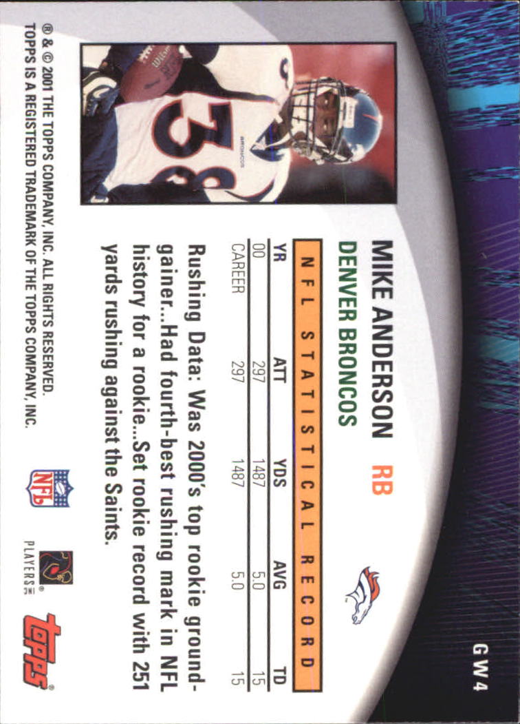 2001 Topps Football "Insert" Cards - Picture 25 of 35