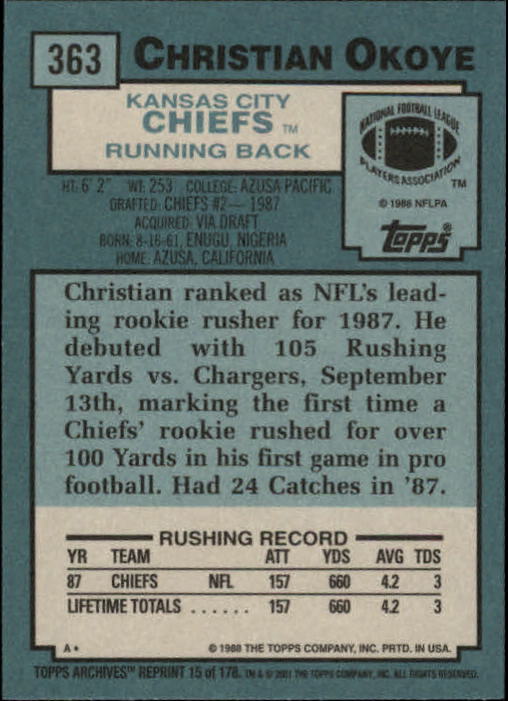 2001 Topps Archives Football Singles - You Choose - Picture 23 of 196