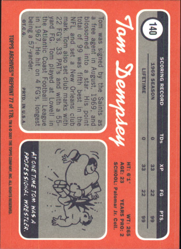 A5203- 2001 Topps Archives FB #s 1-178 +Inserts -You Pick- 15+ FREE US SHIP - Picture 34 of 68
