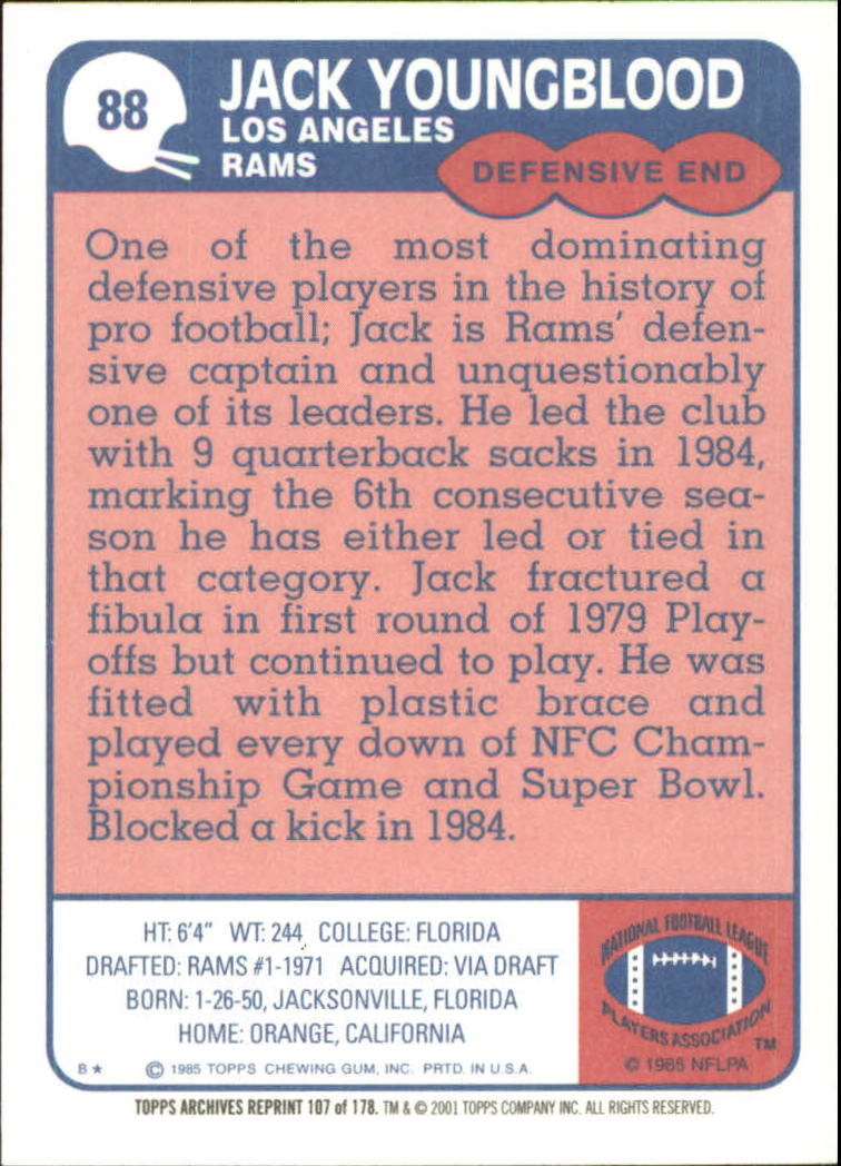 2001 Topps Archives Football Singles - You Choose - Picture 133 of 196