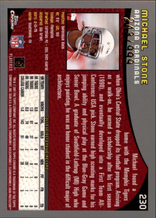 A9106- 2001 Topps Chrome Football Card #s 221-320 -You Pick- 15+ FREE US SHIP - Picture 10 of 173