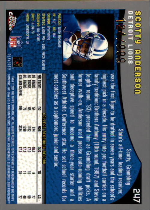 A9106- 2001 Topps Chrome Football Card #s 221-320 -You Pick- 15+ FREE US SHIP - Picture 41 of 173