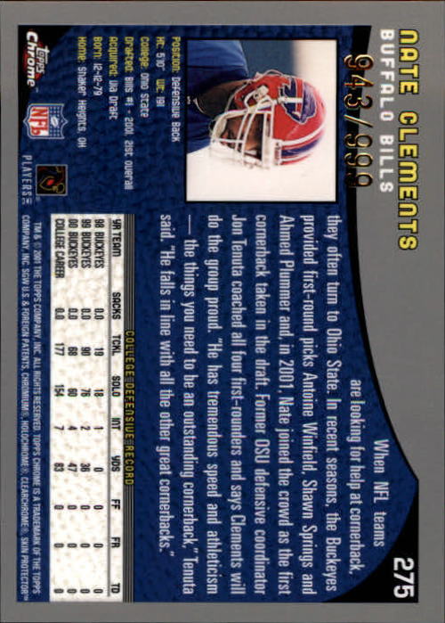 A9106- 2001 Topps Chrome Football Card #s 221-320 -You Pick- 15+ FREE US SHIP - Picture 87 of 173