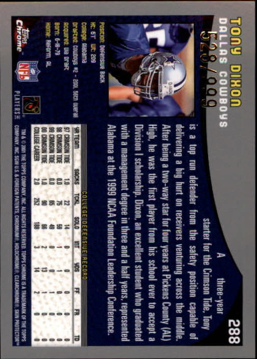 A9106- 2001 Topps Chrome Football Card #s 221-320 -You Pick- 15+ FREE US SHIP - Picture 109 of 173