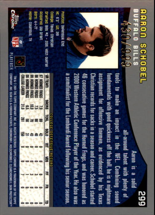 A9106- 2001 Topps Chrome Football Card #s 221-320 -You Pick- 15+ FREE US SHIP - Picture 131 of 173