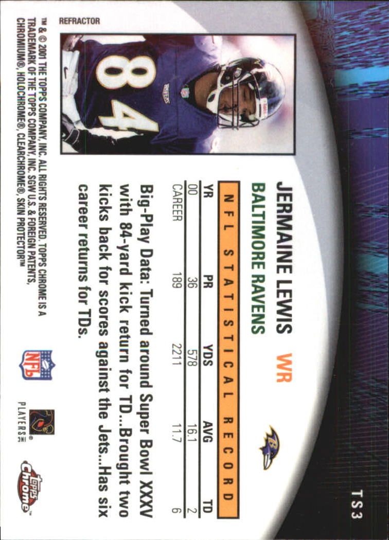 2001 Topps Chrome Own the Game #TS3 Jermaine Lewis back image
