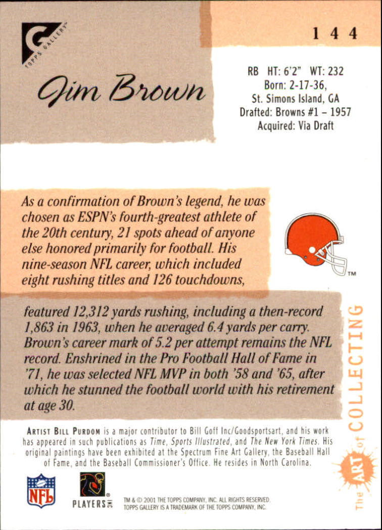 2001 Topps Gallery #144 Jim Brown back image