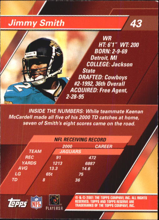 2001 Topps Reserve Football Cards - Picture 31 of 91