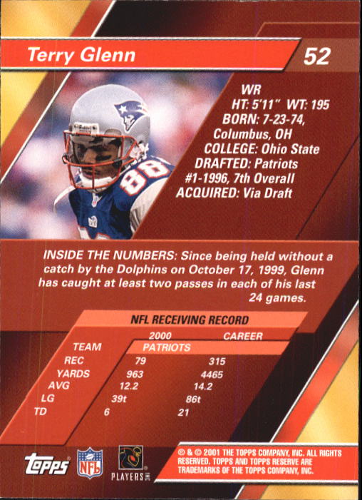 2001 Topps Reserve Football Cards - Picture 41 of 91