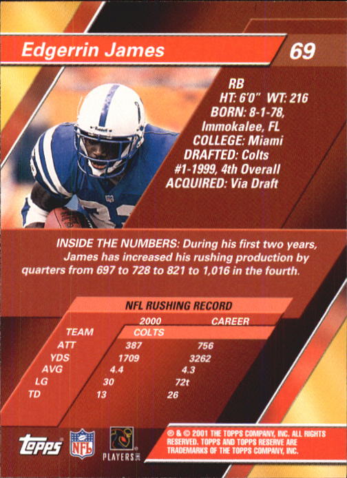 2001 Topps Reserve Football Cards - Picture 53 of 91