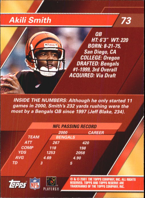 2001 Topps Reserve Football Cards - Picture 57 of 91