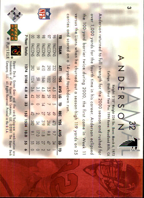 2001 Game Gear (Upper Deck) Football Cards - Picture 173 of 177