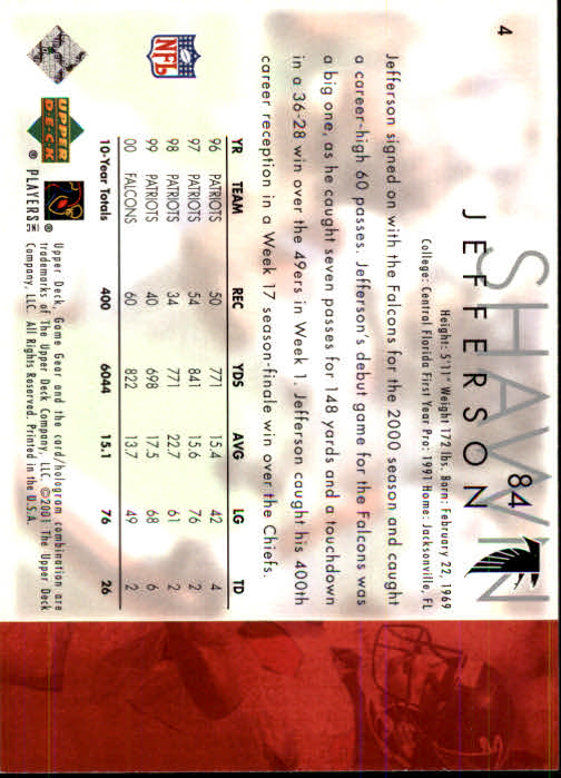 2001 Game Gear (Upper Deck) Football Cards - Picture 171 of 177