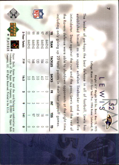 2001 Game Gear (Upper Deck) Football Cards - Picture 165 of 177