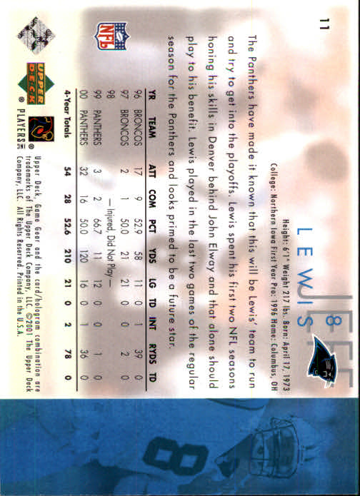 2001 Game Gear (Upper Deck) Football Cards - Picture 157 of 177