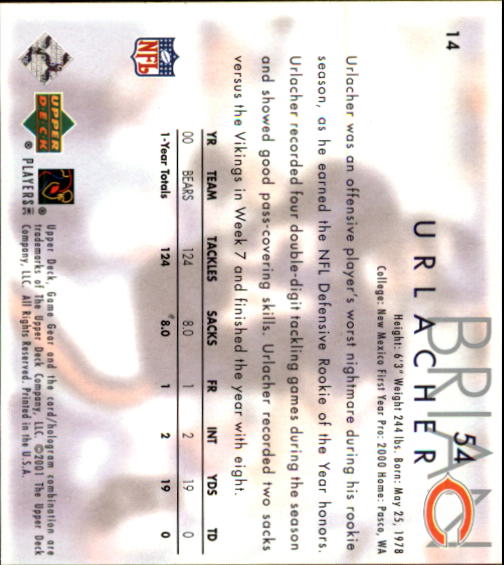 2001 Game Gear (Upper Deck) Football Cards - Picture 151 of 177