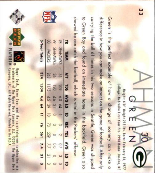 2001 Game Gear (Upper Deck) Football Cards - Picture 115 of 177