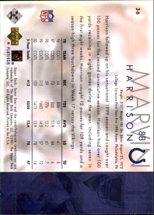 2001 Game Gear (Upper Deck) Football Cards - Picture 109 of 177