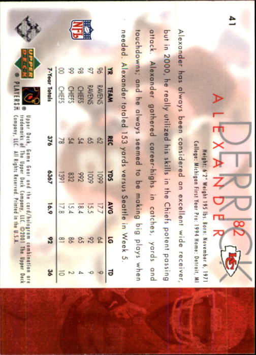 2001 Game Gear (Upper Deck) Football Cards - Picture 101 of 177