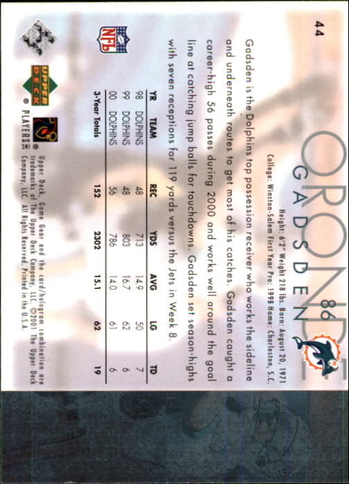 2001 Game Gear (Upper Deck) Football Cards - Picture 95 of 177